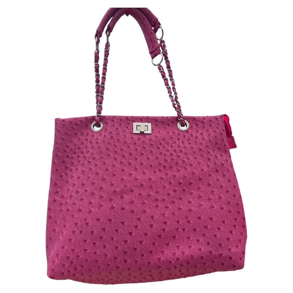 Pink Textured Women's Handbag
